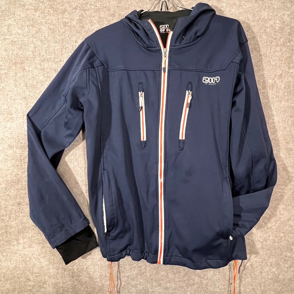 2117 of Sweden Softshell Hooded Jacket Mens Medium Navy Blue Gorpcore Minimalist